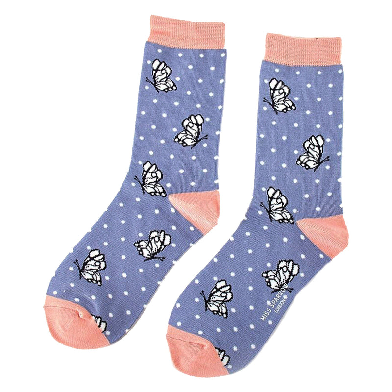 1 Pack Ladies Novelty Cornflower Butterfly Bamboo Socks