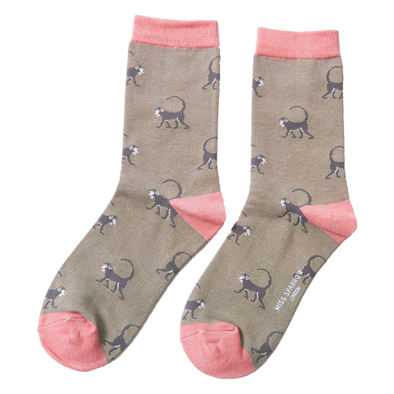 1 Pack Ladies Novelty Monkey Bamboo Socks