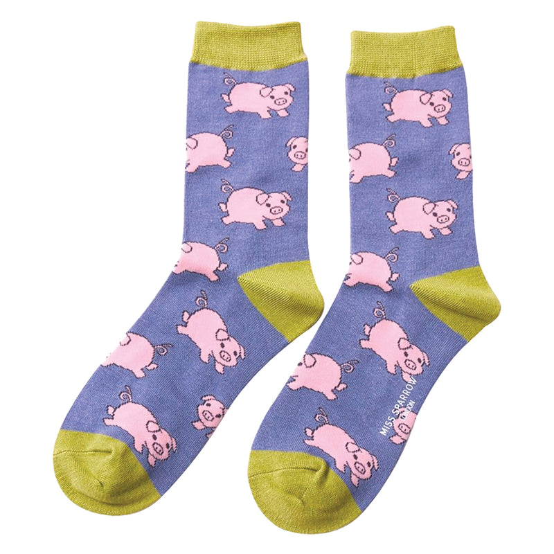 1 Pack Ladies Novelty Piglet Bamboo Socks
