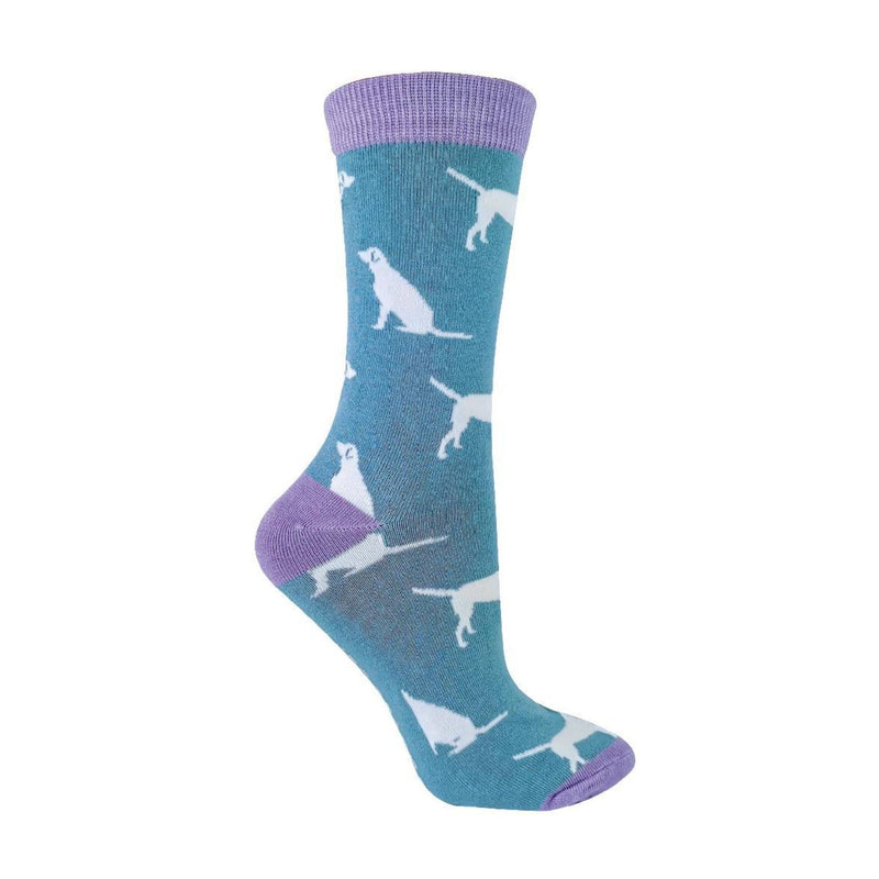 1 Pack Ladies Novelty Blue Labrador Bamboo Socks