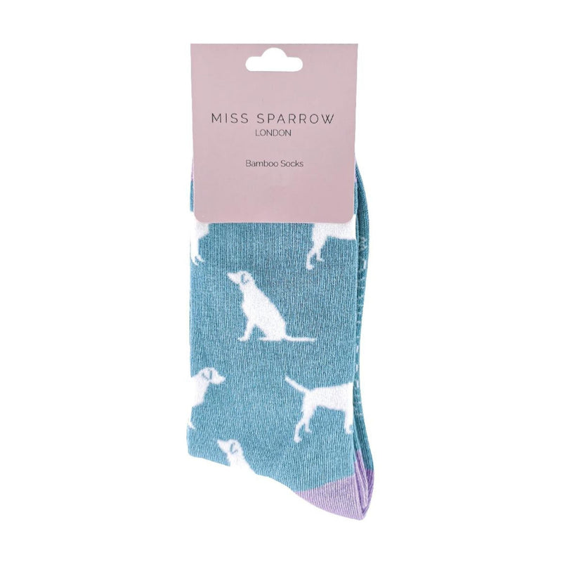 1 Pack Ladies Novelty Blue Labrador Bamboo Socks