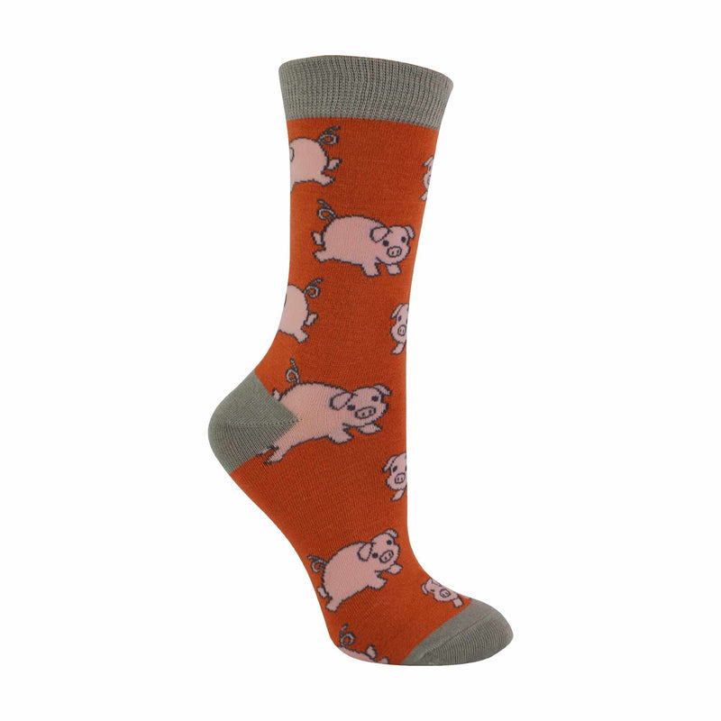 1 Pack Ladies Novelty Piglet Bamboo Socks