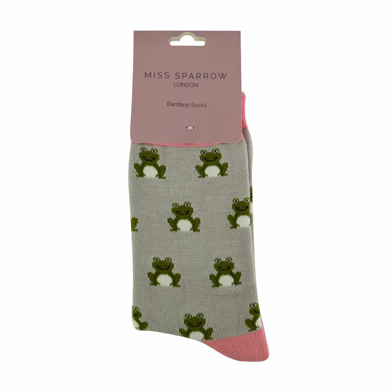 1 Pack Ladies Novelty Silver Frog Bamboo Socks