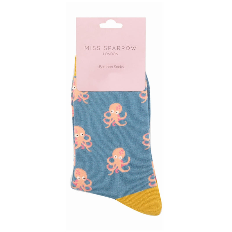 1 Pack Ladies Novelty Denim Octopus Bamboo Socks