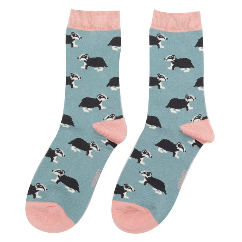 1 Pack Ladies Novelty Duck Egg Badgers Bamboo Socks