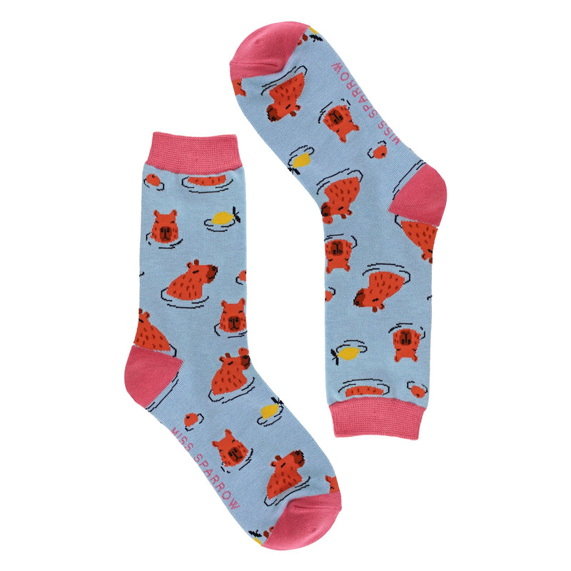 Ladies Capybara Novelty Patterned Bamboo Socks