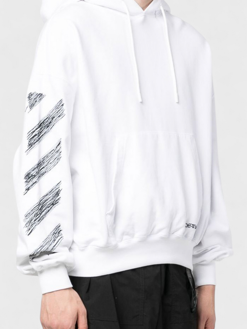 Off-White Diag Scribble Print Hoodie White
