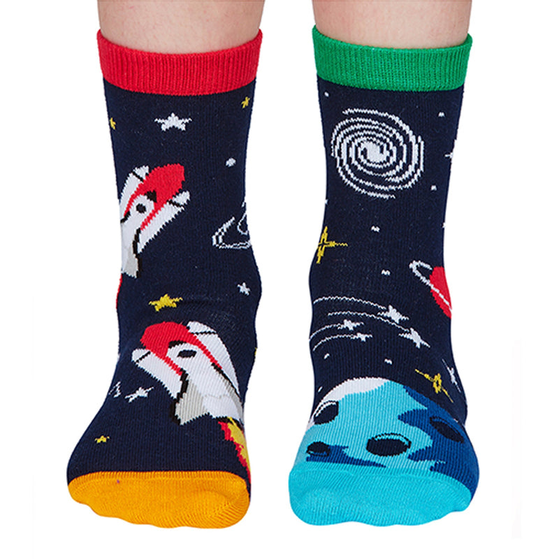 6 Pack Boys Cosmic Space Novelty Odd Socks in Gift Box