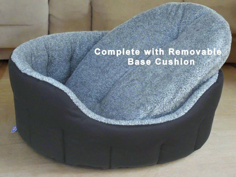 Premium Oval Bolster Style Heavy Duty Fleece Lined Machine Washable Dog Bed