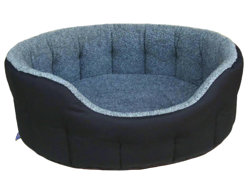Premium Oval Bolster Style Heavy Duty Fleece Lined Machine Washable Dog Bed