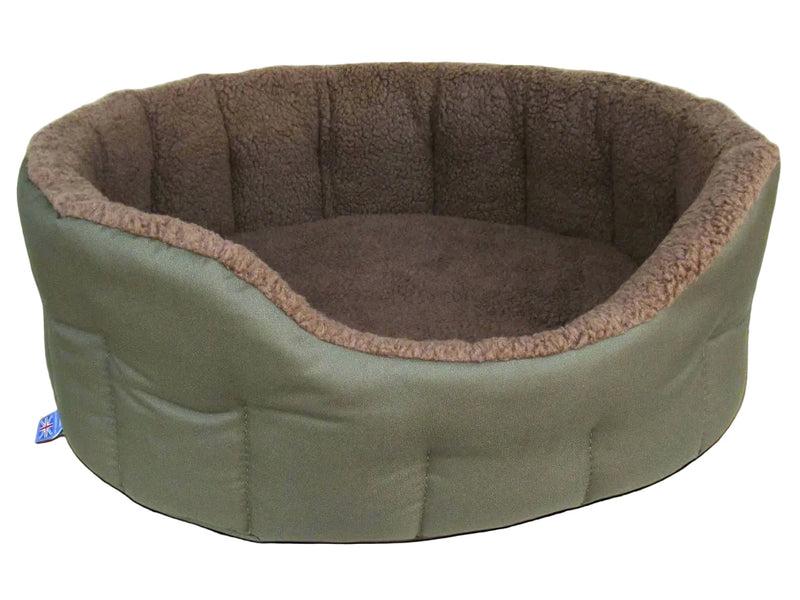 Premium Oval Bolster Style Heavy Duty Fleece Lined Machine Washable Dog Bed