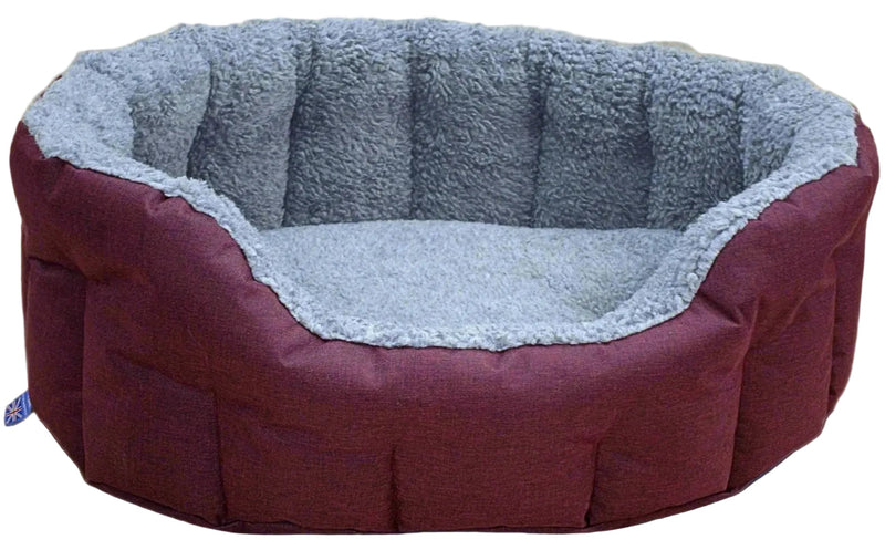 Premium Oval Bolster Style Heavy Duty Fleece Lined Machine Washable Dog Bed
