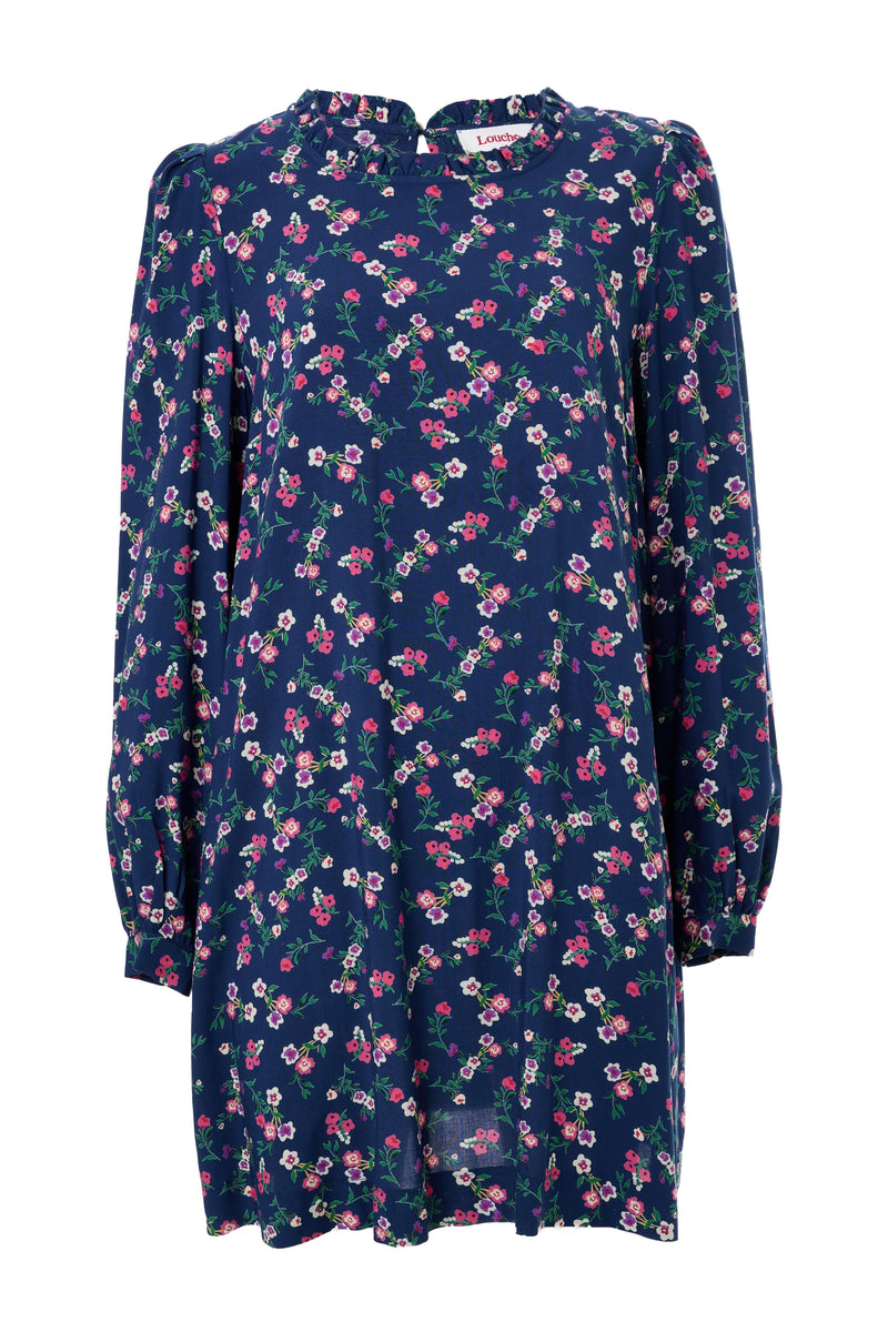 Sola Naïve Posy Print Long Sleeve Mini Dress - Navy