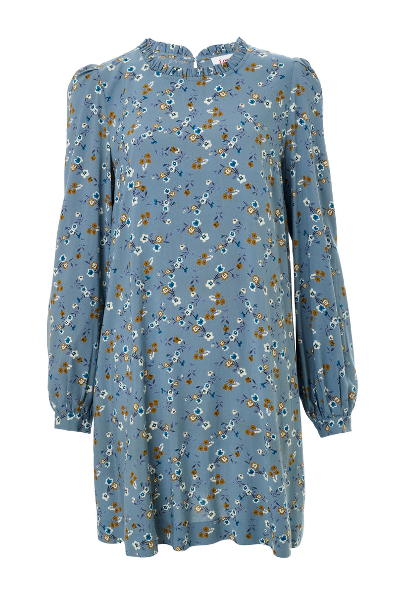 Sola Naïve Posy Print Long Sleeve Mini Dress - Teal