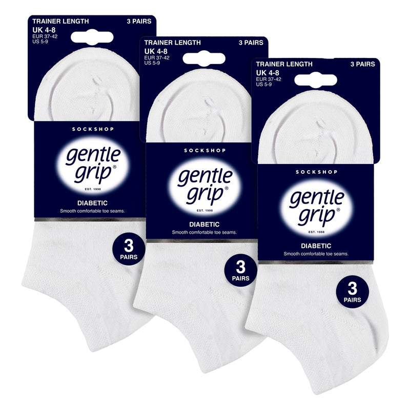 9 Pairs Ladies Diabetic Trainer Socks | Ankle Socks Swollen Feet