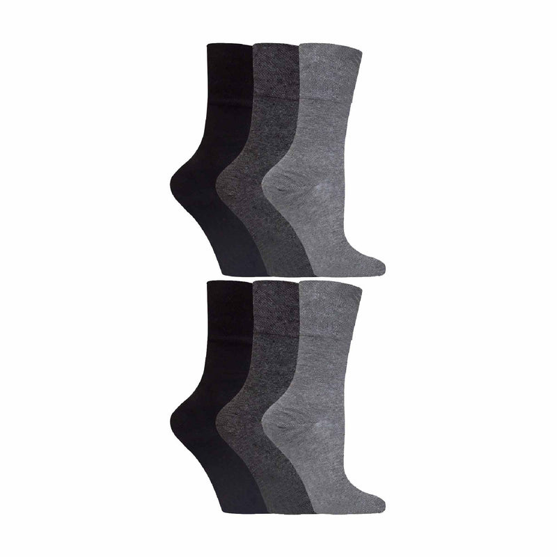 6 Pack Ladies Non Elastic Soft Top Cotton Diabetic Socks