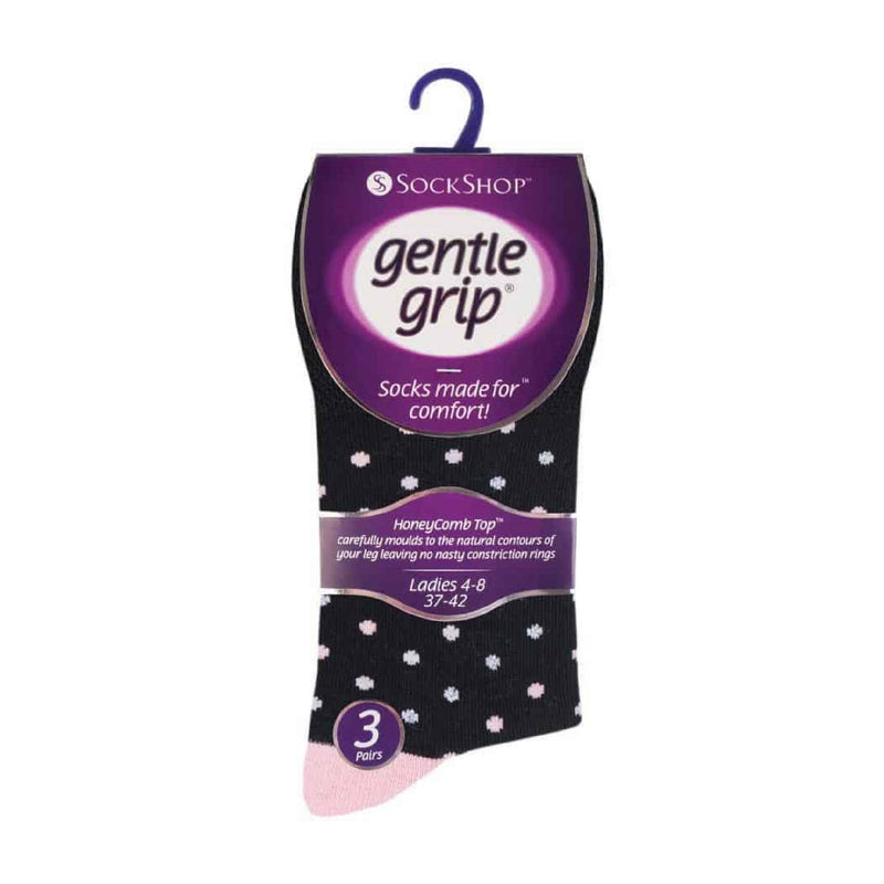6 Pack Ladies Patterned Cotton Non Elastic Socks