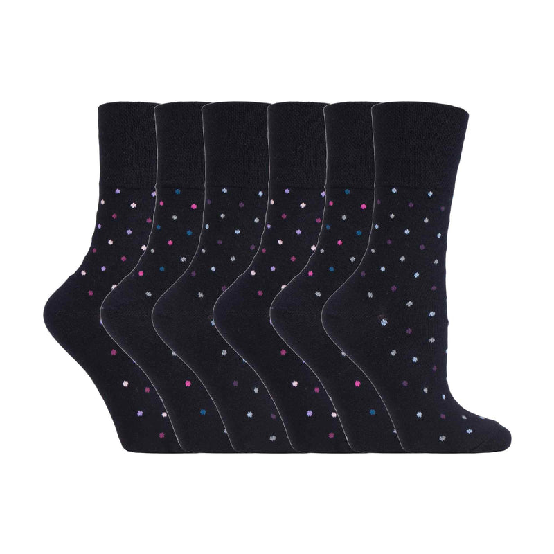 6 Pack Ladies Non Elastic Novelty Design Socks