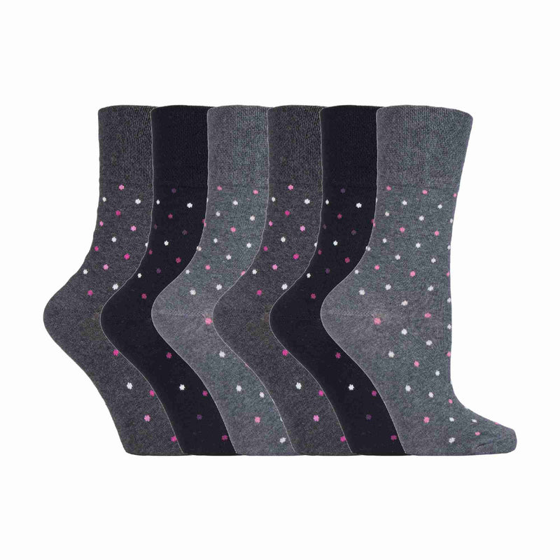 6 Pack Ladies Non Elastic Novelty Design Socks
