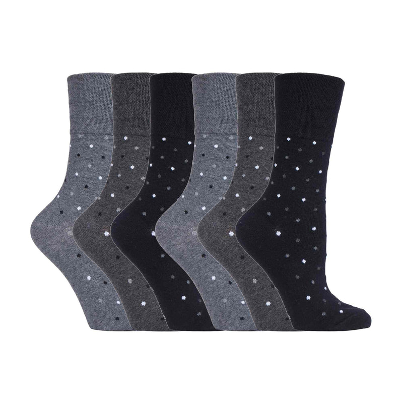6 Pack Ladies Non Elastic Novelty Design Socks