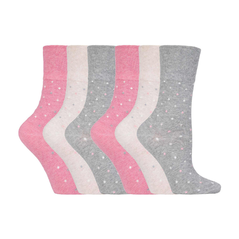 6 Pack Ladies Non Elastic Novelty Design Socks