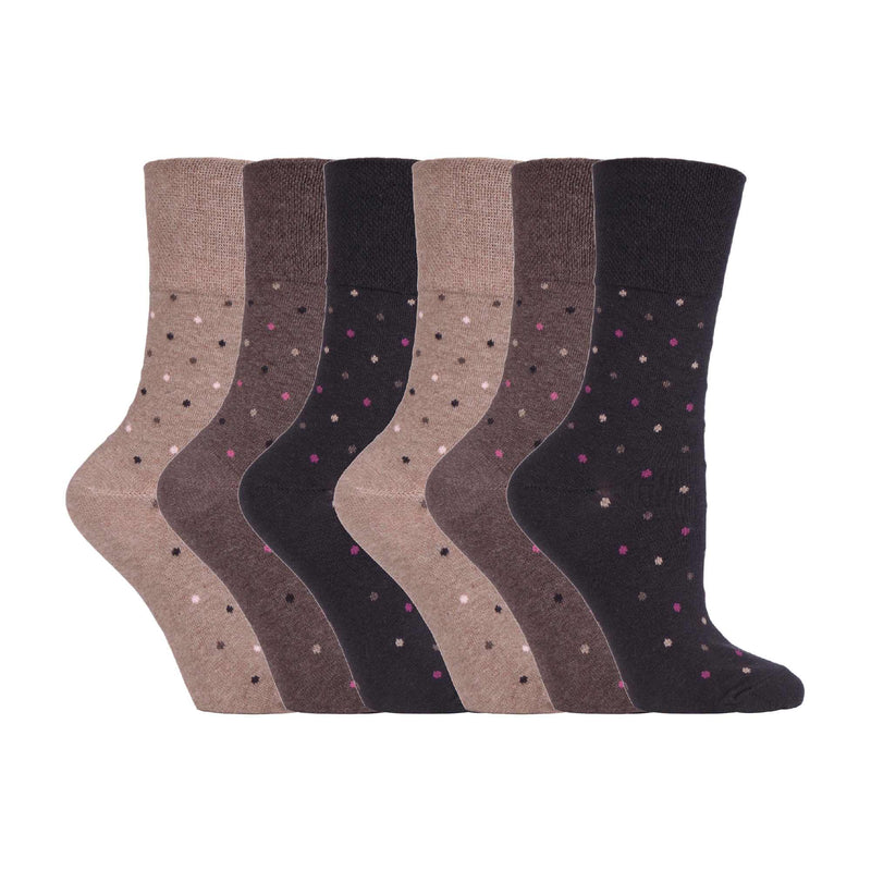 6 Pack Ladies Non Elastic Novelty Design Socks