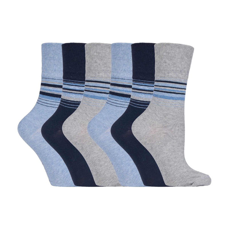 6 Pack Ladies Non Elastic Novelty Design Socks