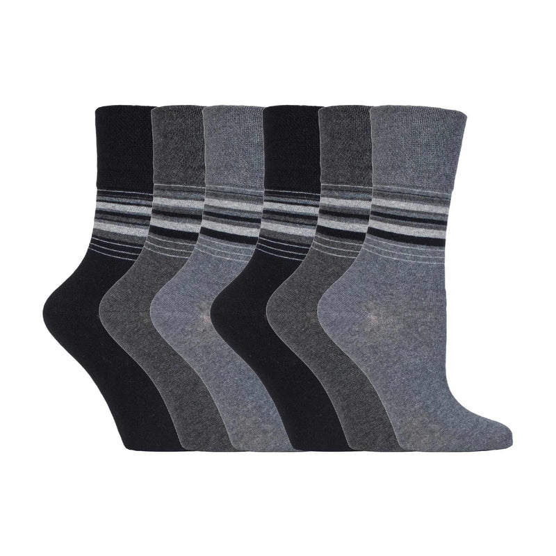6 Pack Ladies Non Elastic Novelty Design Socks