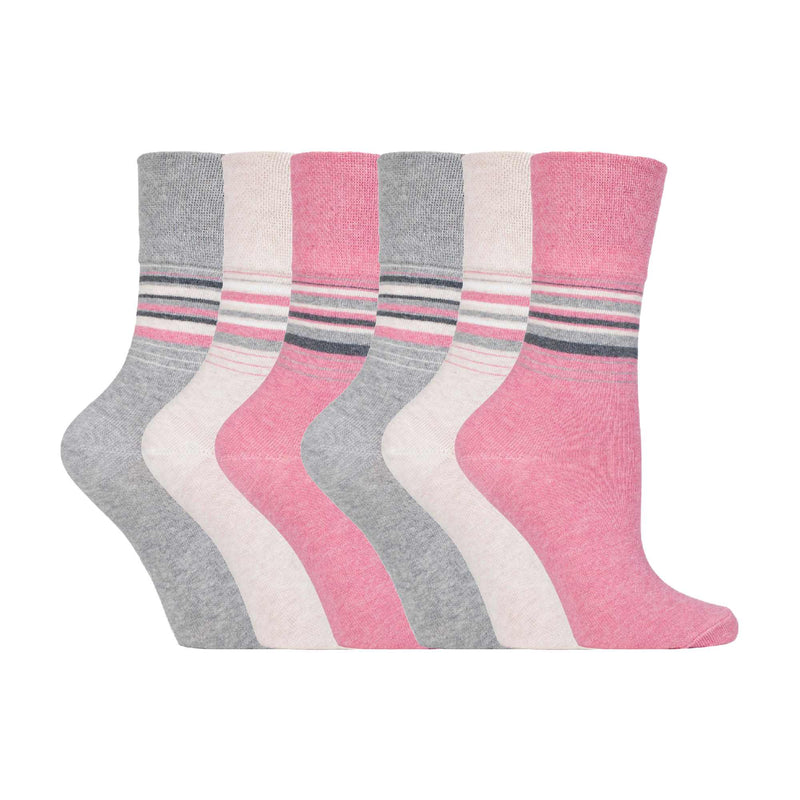 6 Pack Ladies Non Elastic Novelty Design Socks