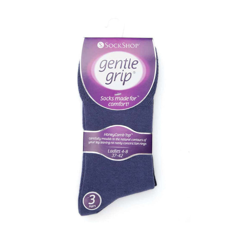 6 Pack Ladies Non Elastic Plain Coloured Cotton Socks
