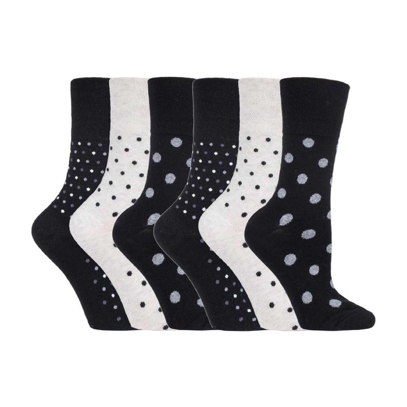 6 Pack Ladies Non Elastic Novelty Design Socks