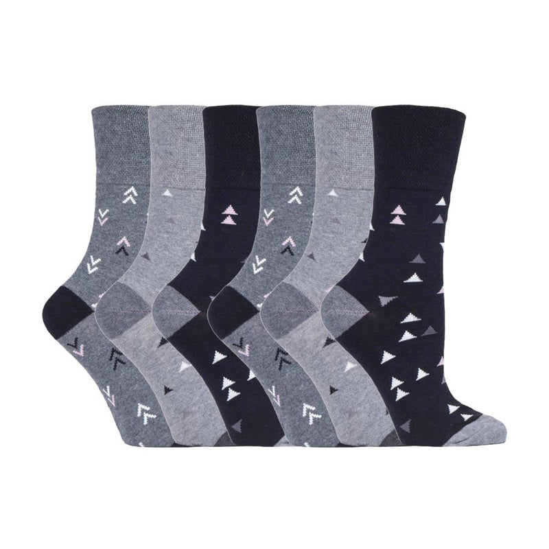 6 Pack Ladies Non Elastic Novelty Design Socks