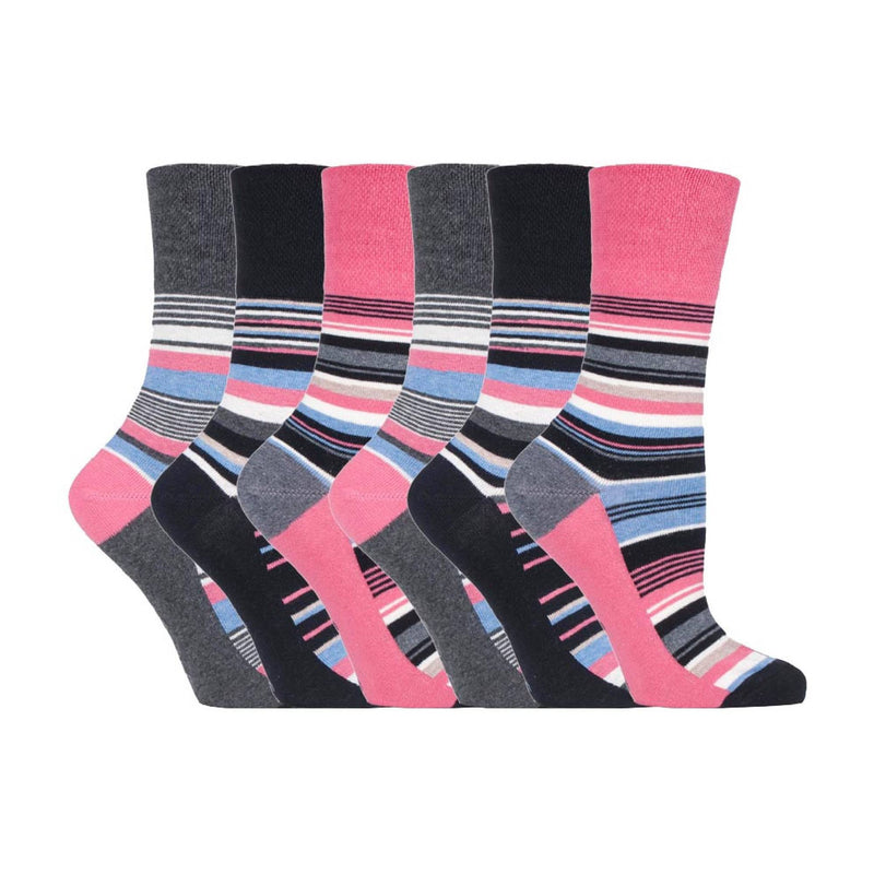 6 Pack Ladies Non Elastic Novelty Design Socks