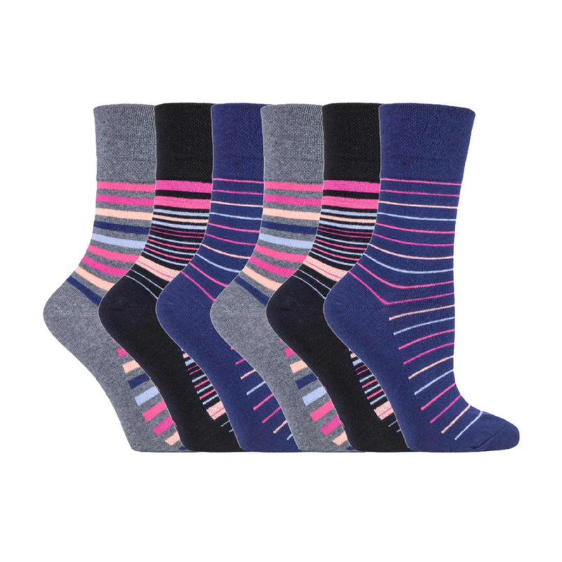 6 Pack Ladies Non Elastic Novelty Design Socks