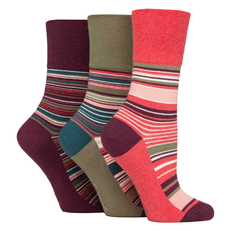 6 Pack Ladies Patterned Cotton Non Elastic Socks