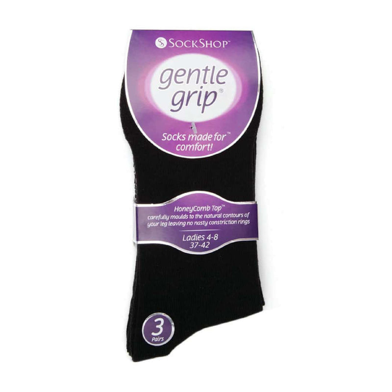 6 Pack Ladies Non Elastic Plain Coloured Cotton Socks