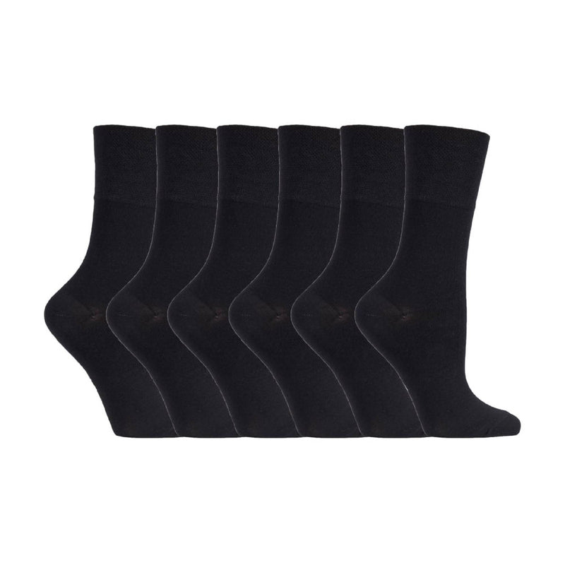 6 Pack Ladies Non Elastic Loose Top Bamboo Socks
