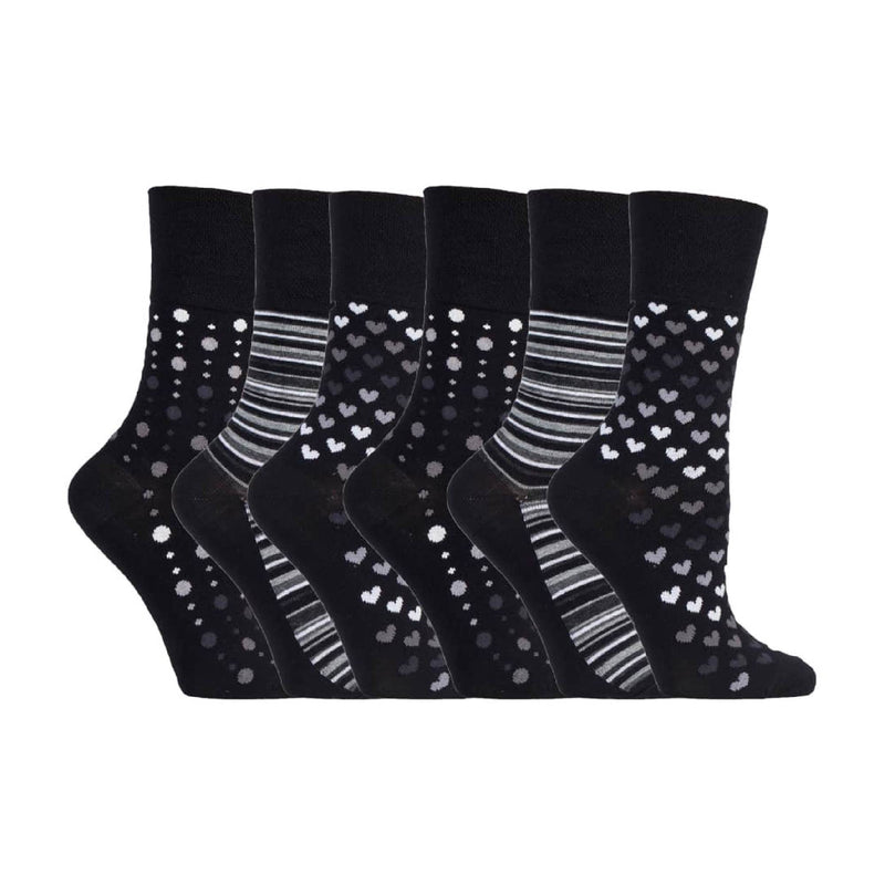 6 Pack Ladies Non Elastic Loose Top Bamboo Socks