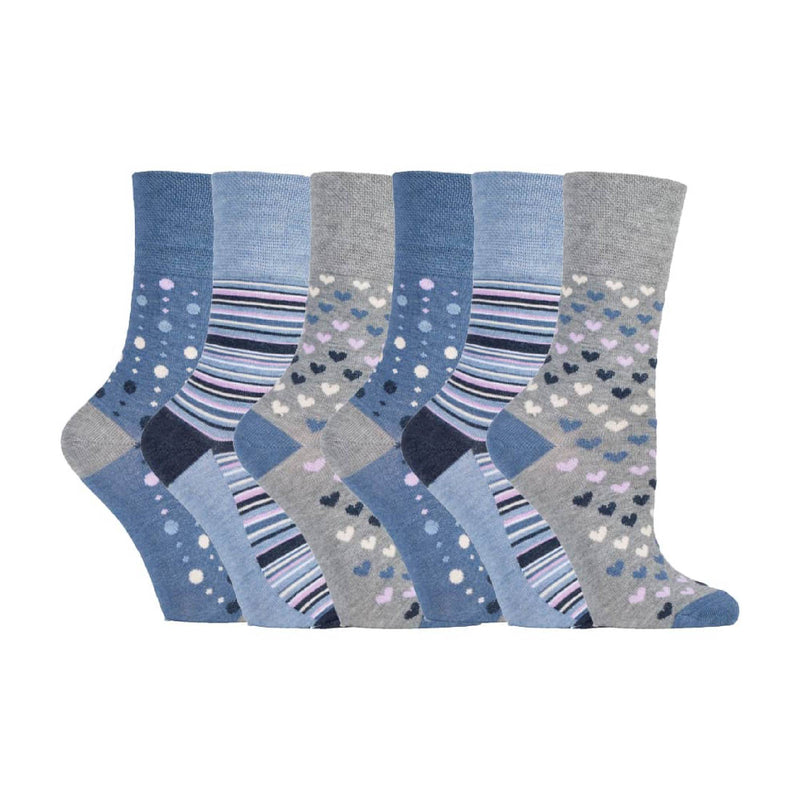 6 Pack Ladies Non Elastic Loose Top Bamboo Socks
