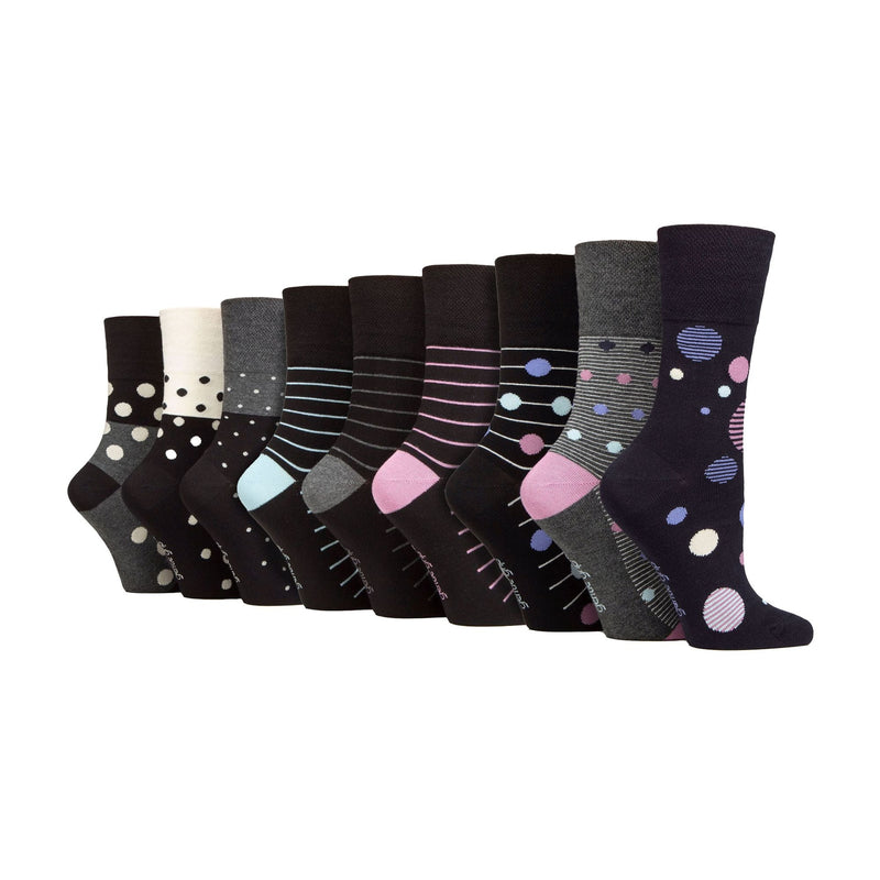9 Pack Ladies Soft Breathable Bamboo Non Elastic Dress Socks