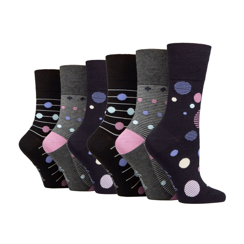 6 Pack Ladies Non Elastic Loose Top Bamboo Socks