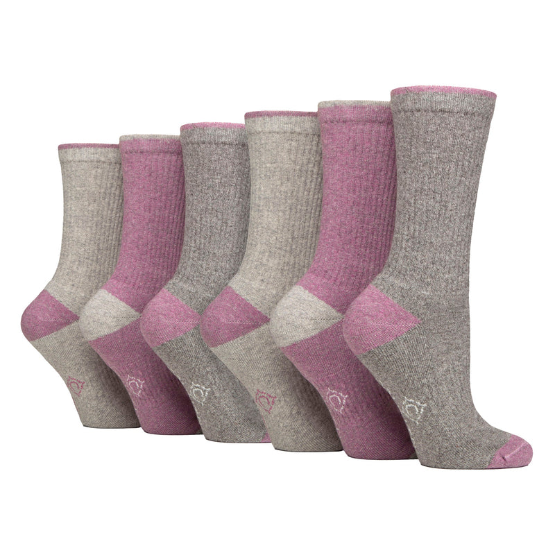 6 Pairs Ladies Water Repellent Midweight Outdoor Socks for Hiking & Walking