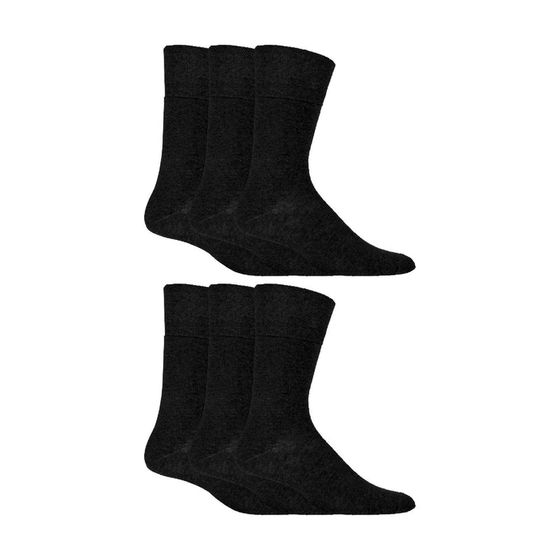 6 Pack Mens Non Elastic Soft Top Cotton Diabetic Socks