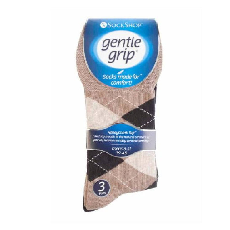 6 Pack Mens Non Elastic Argyle Cotton Socks