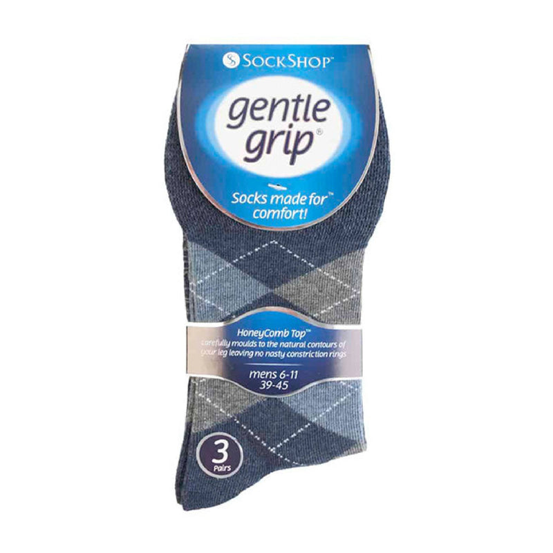 6 Pack Mens Non Elastic Argyle Cotton Socks