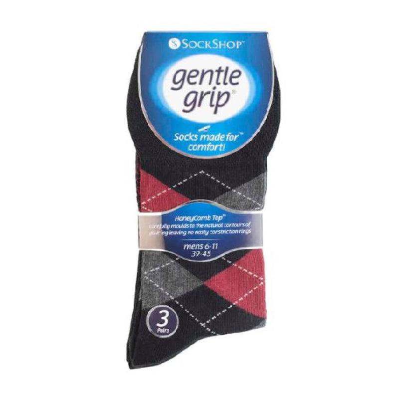 6 Pack Mens Non Elastic Argyle Cotton Socks