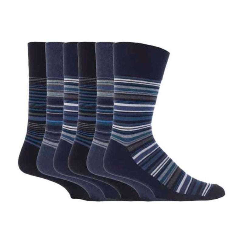 6 Pack Mens Non Elastic Patterned Bigfoot Cotton Socks 12-14 UK
