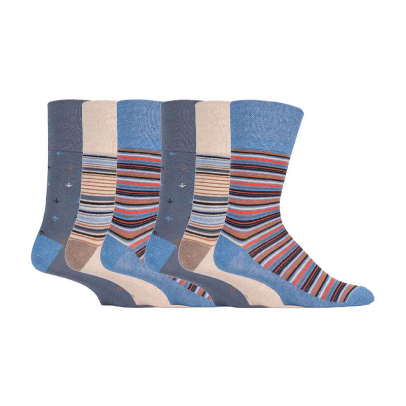 6 Pack Mens Non Elastic HoneyComb Cotton Socks