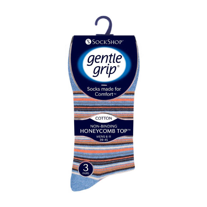 6 Pack Mens Non Elastic HoneyComb Cotton Socks