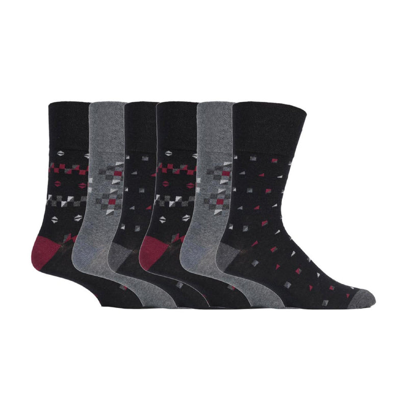 6 Pack Mens Non Elastic HoneyComb Cotton Socks
